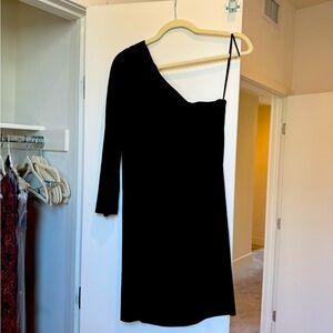 Black one sleeve velvet Theory Dress - Like New!